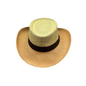 Sombrero panamá original Gambler randado nogal/natural