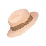 Sombrero panamá original clásico rosa palo