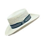 Sombrero panamá original Gambler randado blanco