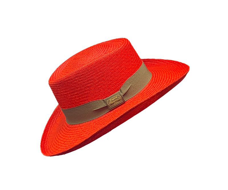 Sombrero panamá original Gambler rojo
